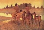Frederic Remington The Gossiops (mk43) oil painting on canvas